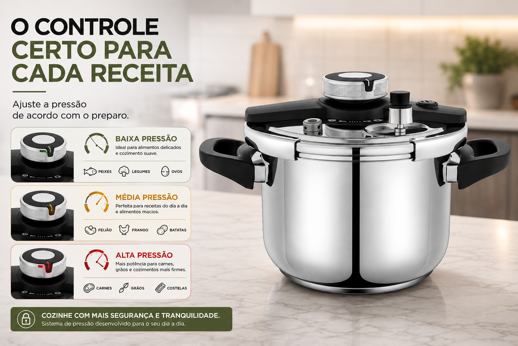Kit 2 Panelas de Pressão Inox 4L | Compre 1 e Leve 2
